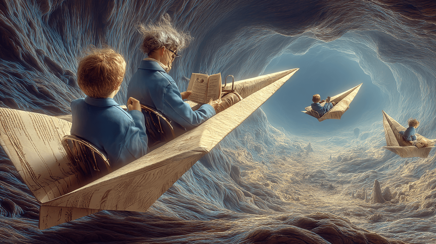 Surreal Dream World Paper Planes