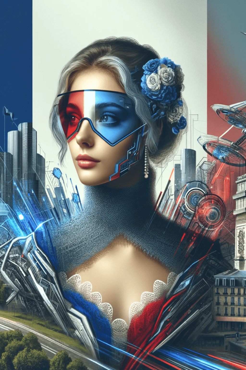 futuristic french woman